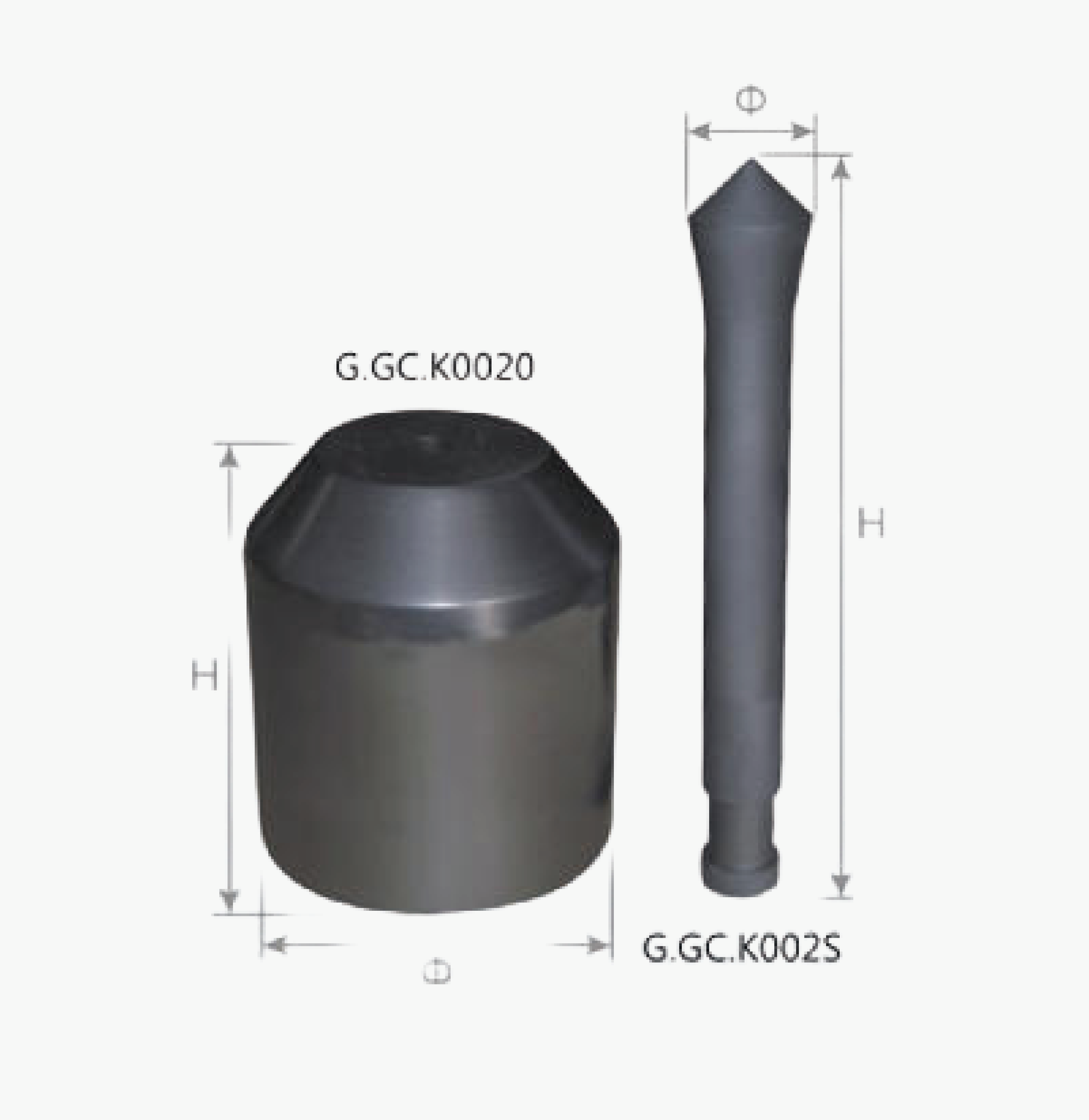 Graphite Casting Crucible & Stopper For Yasui K2/KT17