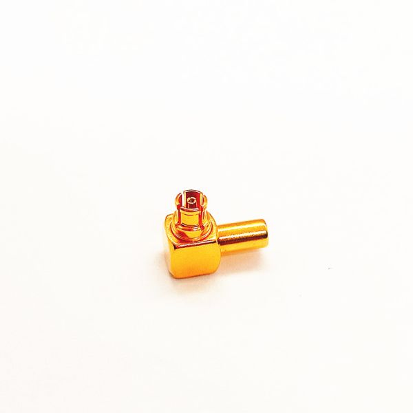 50Ω SMPM-KWB1 Right Angle Female RF Connector with Gold-plated Brass for DC~18GHz Applications