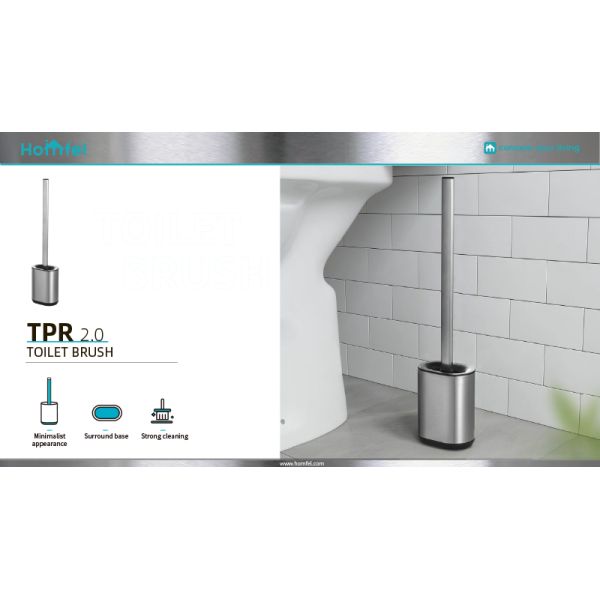 TPR 2.0 Stainless Steel Toilet Cleaning Brush And Holder Set Modern Design