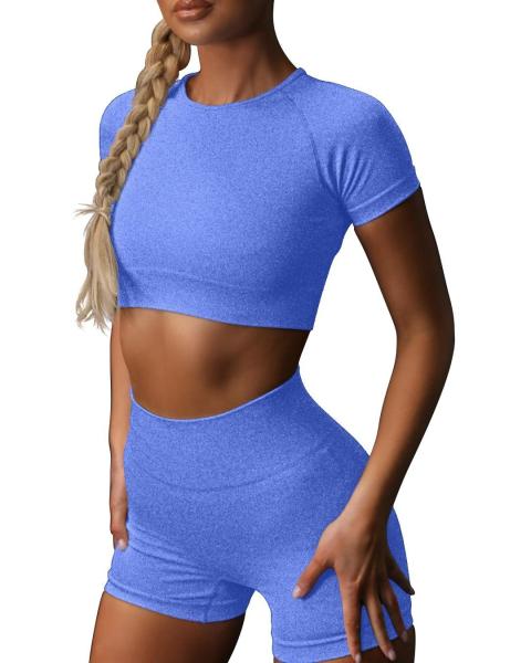                  Hot Sale Sports Yoga Clothing Gym Fitness Wear High Waisted Workout Shorts Custom Yoga Set             
