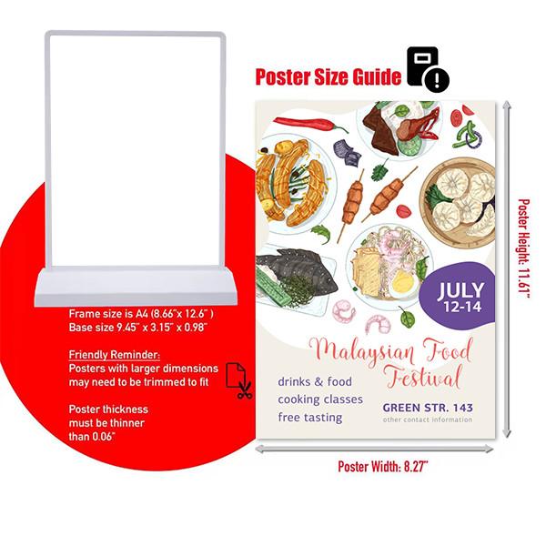 Aluminum Frame Magnetic Ultra-thin LED Poster Light Box Menu Board For Cinema Restaurant