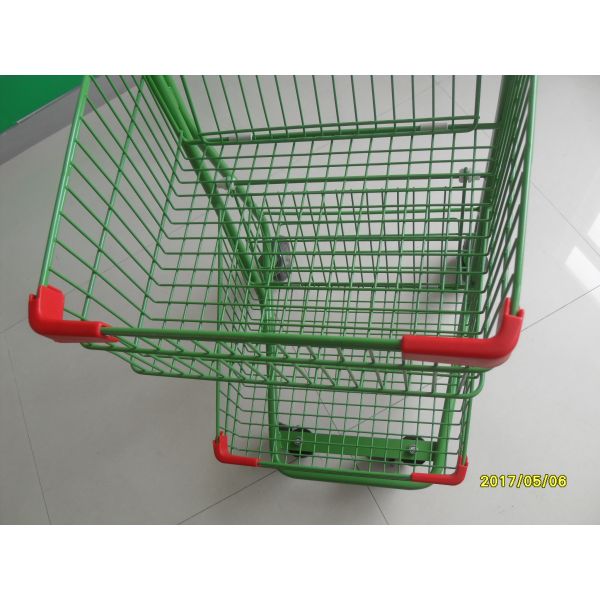 Two Basket Grocery Shopping Trolley Wire Shopping Cart 656x521x1012mm