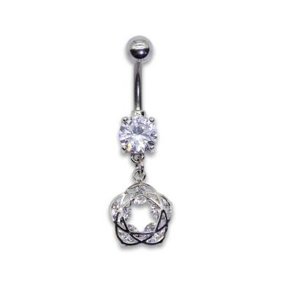 A flor oscila barras de aço inoxidável da barriga da joia 14G 1.6mm das perfurações do umbigo