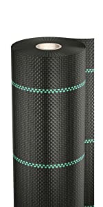 6 x 33 feet Sheet Woven Weed Control Fabric - Stabilized Black Heavy Duty 3 oz/yd² Landscape Ground Cover Membrane