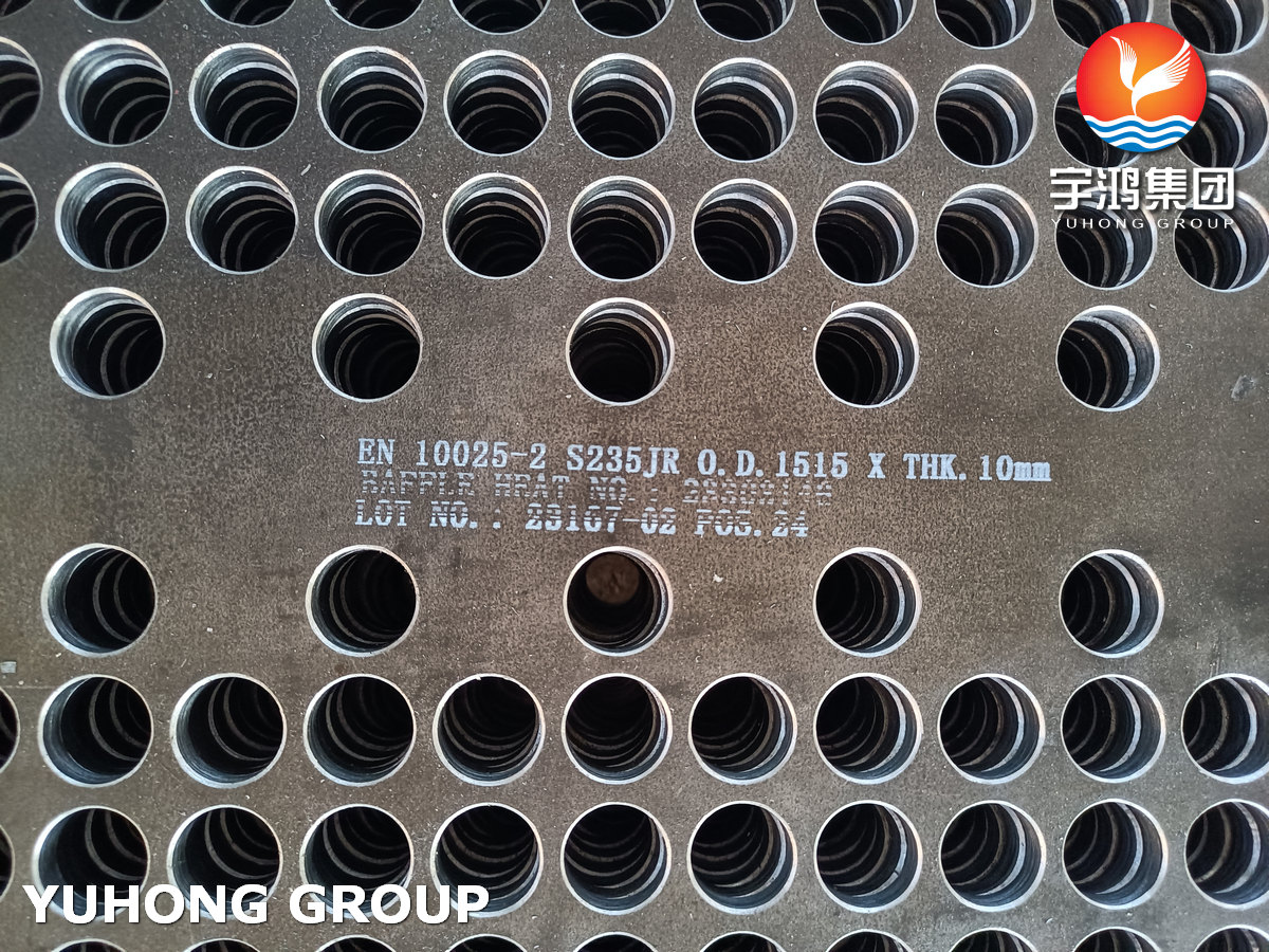 EN10025-2 S235JR Углеродистая стальная баффлевая пластина для теплообменников из оболочек и труб