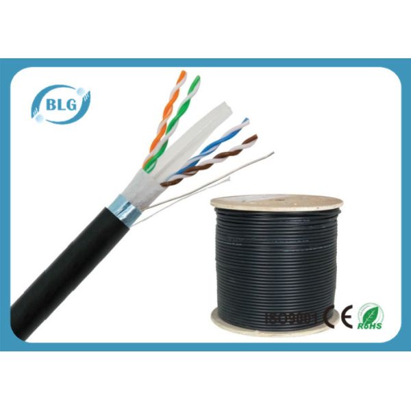 Outdoor FTP Cat6 LAN Cable Heavy - Duty Al Foil Shielding With Double Jacket