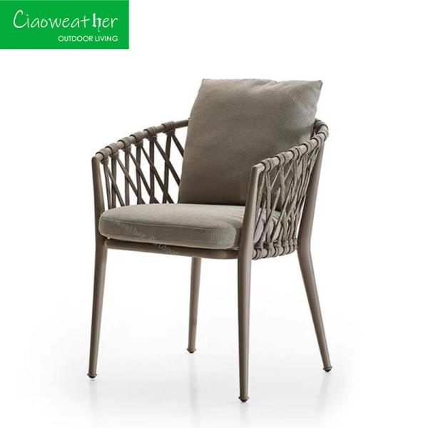 Waterproof Cushion Hotel Outdoor Metal Side Table for Modern Design Style Garden Patio Aluminum Furniture
