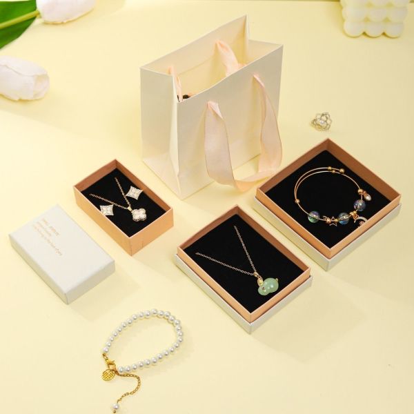 Black Luxury Foam Insert Jewelry Box Paper Packaging Cardboard Jewelry Gift Boxes