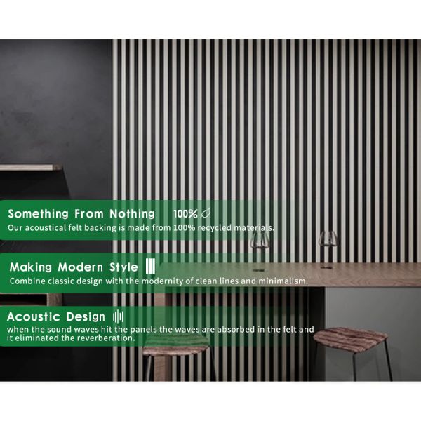 Recycled Aku Panel Vertical Wood Slat Wall Acoustic Board Customized