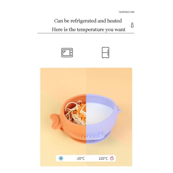 Les poissons mous de bande dessinée d'enfants de silicone ont formé la cuvette de la vaisselle des enfants de silicone de catégorie comestible de cuvette de surgeon