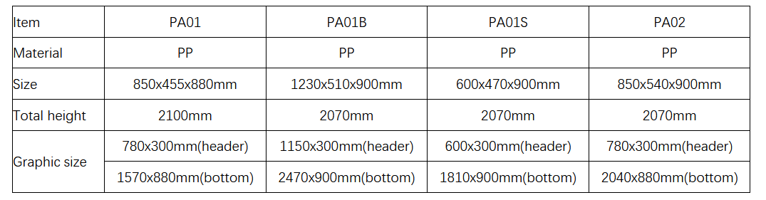 850x455x880mm 1230x510x900mm Promotional Booth Outdoor Indoor Use
