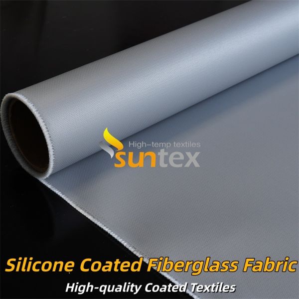 Durable Grey Color Silicone Coated Fiberglass Fabric Double Sided Fire Resistant Fabric Designed for Industrial Insulation