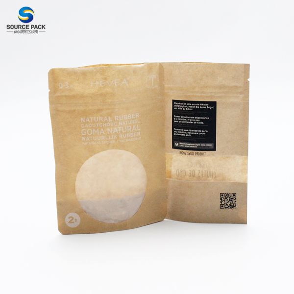 Embalaje de alimentos Bolso vertical, cremallera, bolso de papel Kraft, ecológico, biodegradable