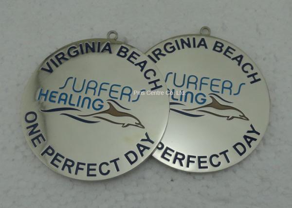 Brass Stamped Swimming Medals , Karate School Medals And 10K Marathon Awards Medals