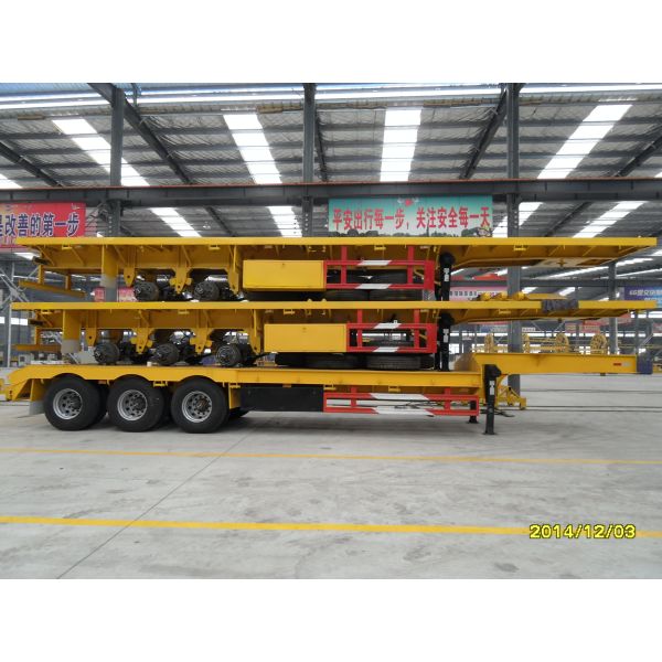 Suspensión mecánica/aire 3 Ejes Contenedor lateral cargador bajo vehículo largo semirremolque