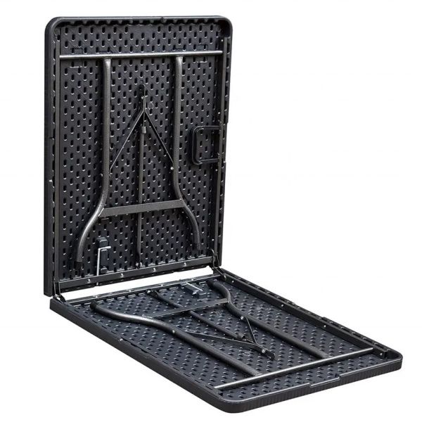 Plastic Table Folding Style Imitated Rattan Lightweight Portable Camping Picnic Table