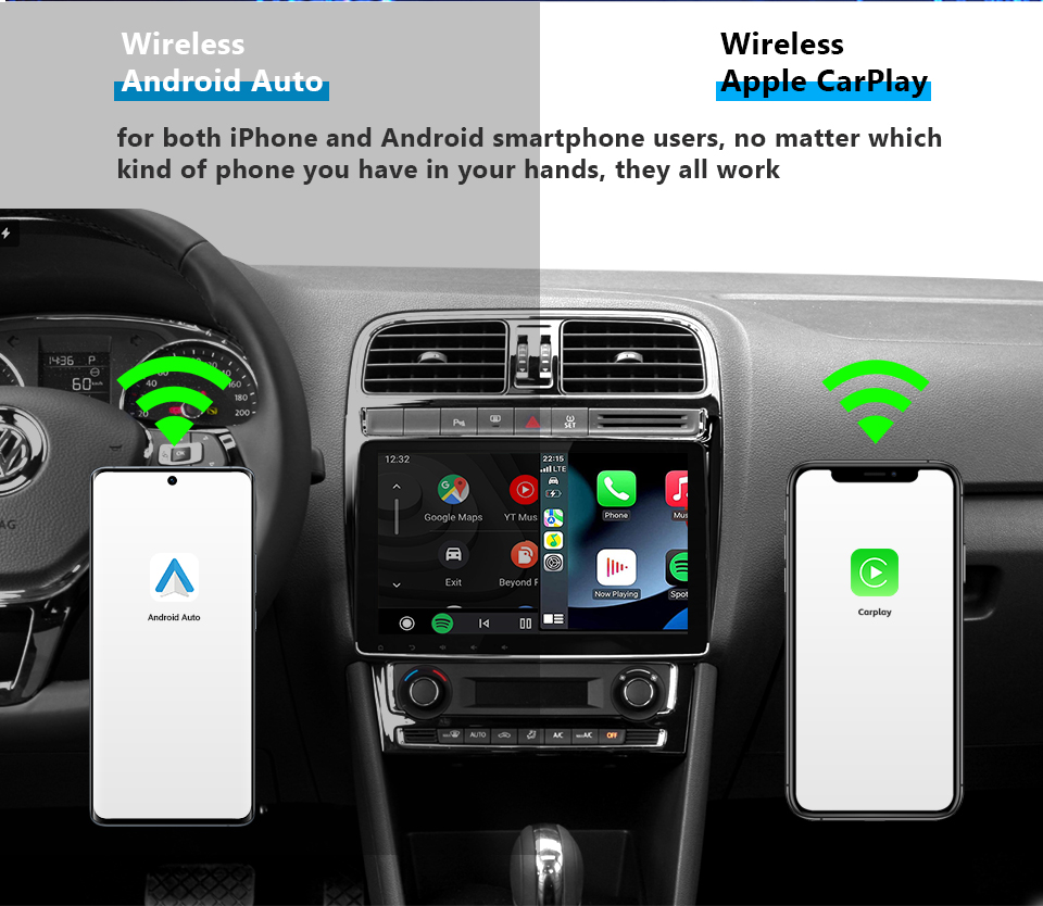 YouTube Netflix Android 8.1 TV Ai Box беспроводной Carplay и Android Авто GPS для Audi Benz Toyota KIA Mazda Toyota Ford