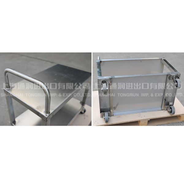 Torin DZ27 Double Stainless Steel Trolley Portable Dining Car Handcar Tindustrial Rolling Cart