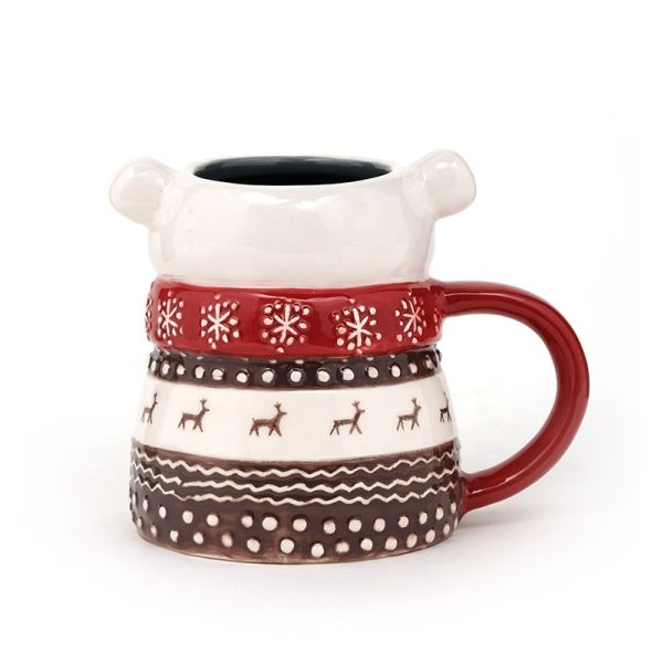 Santa Taza de Café Santa Taza de Navidad Porcelana Cerámica Taza 3D En Diseño de Santa