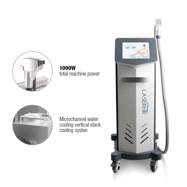1000W Diode 808 Nm Permanent Hair Removal Equipment 2-88j/Cm2