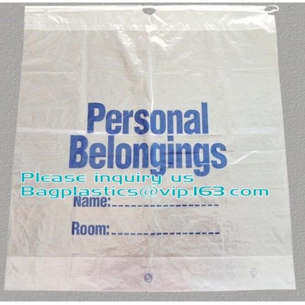 Dissolvable Laundry Bags Drawstring Patient Belongings Bag With Rigid Handle
