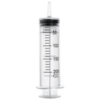 200 ml de seringue jetable en plastique de qualité alimentaire avec échelle précise parfaite pour le stockage et la mesure des solutions