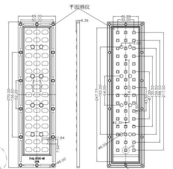 Módulo 48 da lente do diodo emissor de luz de 3030 Chips Vertical Linear em 1 para a luz de rua