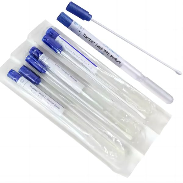 Medical Disposable Sample Collection Stick Flocked Transport Swab With Amies/Stuart/Cary-Blair Medium