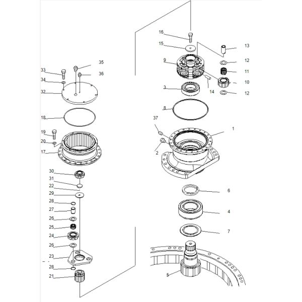 Переключательная коробка передач PC220-7 для комацу Белчасти экскаватора