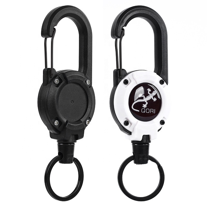 UV Printing Carabiner Retractable Keychain – Custom Logo, 60cm Wire Rope