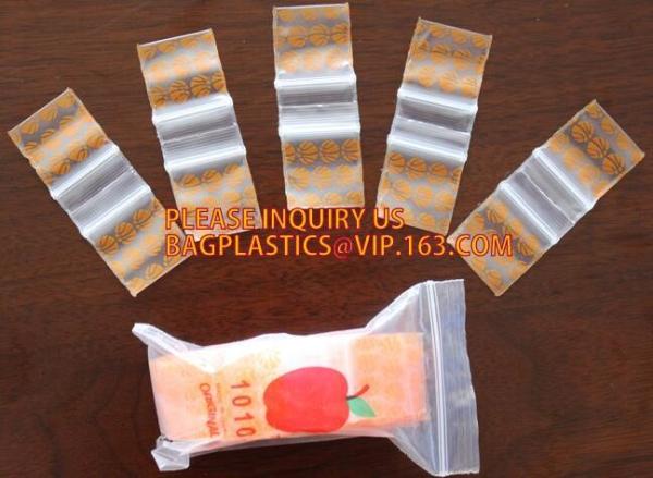 LDPE apple mini zip lock poly bag/printed plastic packaging bag, Apple Mini k Baggies Mix Colors 1.5x1.5
