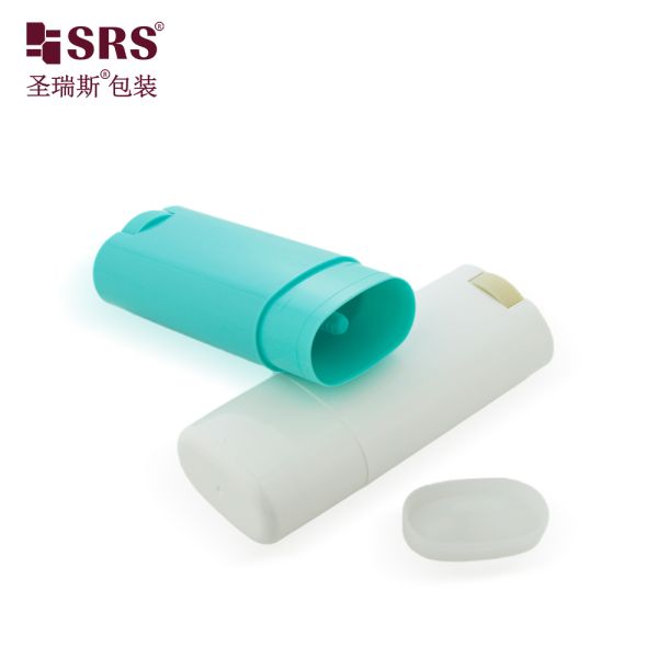 D041 40ml Oval Shape Injection Custom Color Glossy Plastic Sunscreen Stick Container