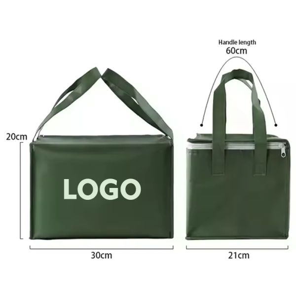 Custom Logo Soft-loop Cooler Bag for Insulated Green Grocery Picnic Beer and More