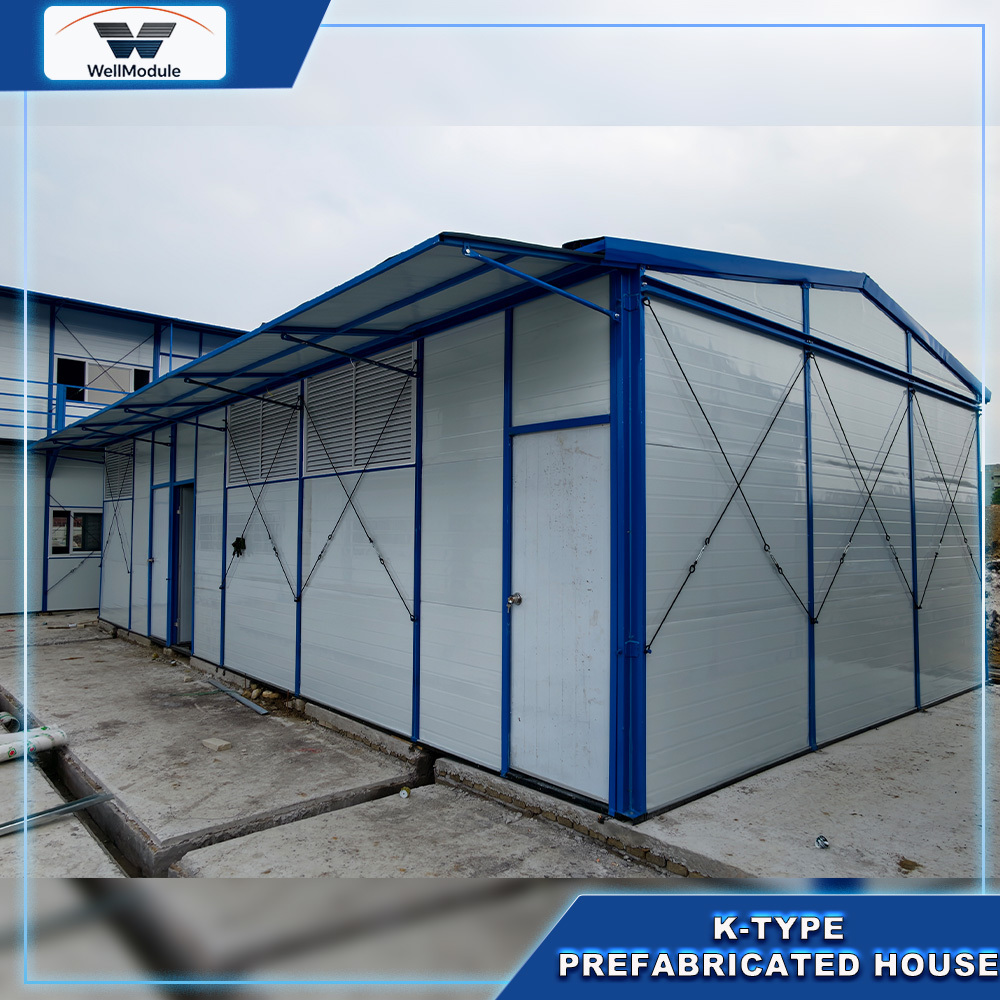 Eco Friendly K Type Prefabricated Modular House with Energy Saving Panels for Temporary Housing and Commercial Applications