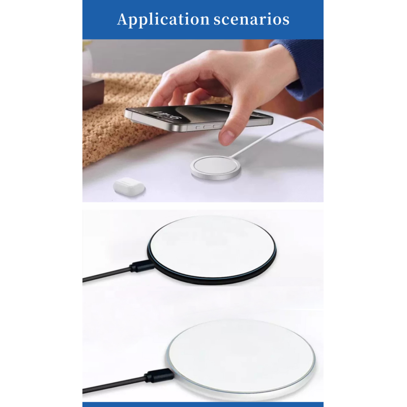 ZELOYAUT Sublimation Wireless Charger Custom Logo 15W Super Fast Charging Pad DIY Sublimation Wireless Phone Charger Blanks