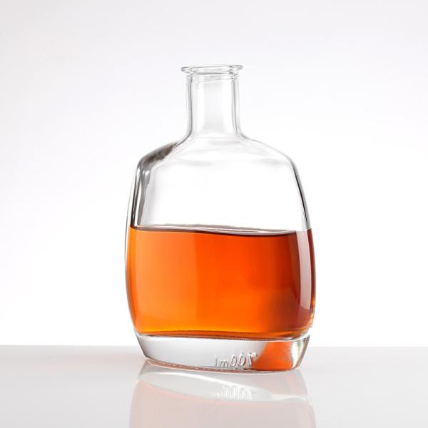 Glass Brandy Bottle with Fancy Customized Unique Design 500ml 700ml 750ml 1000ml