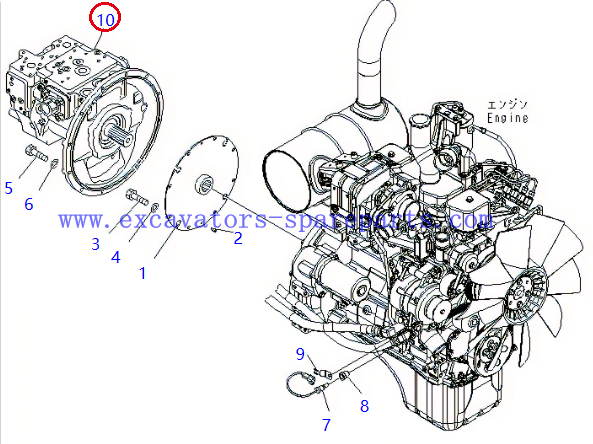Assy 708-3M-00011 708-3M-00020 708-3M-00021 насоса для PC160LC-7 PC180