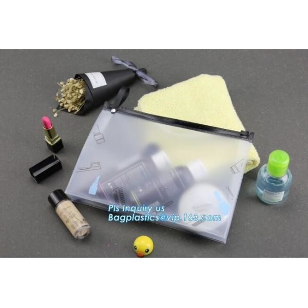 Eva Clear Vinyl Cosmetic Bag Slider Zipper Pencil Bag, Promotional Transparent Cosmetic PVC Bag Slider Zip Bags Clear Tr