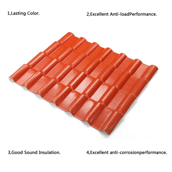 ASA Synthetic Resin Roof Tile 2.5mm-3.0mm Thick for Villa Construction