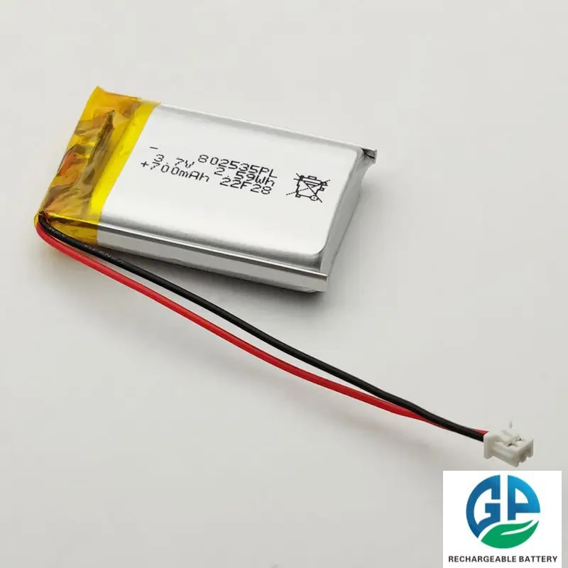 3.7v 700mah 802535 Lithium Polymer Lipo Battery Pack OEM ODM
