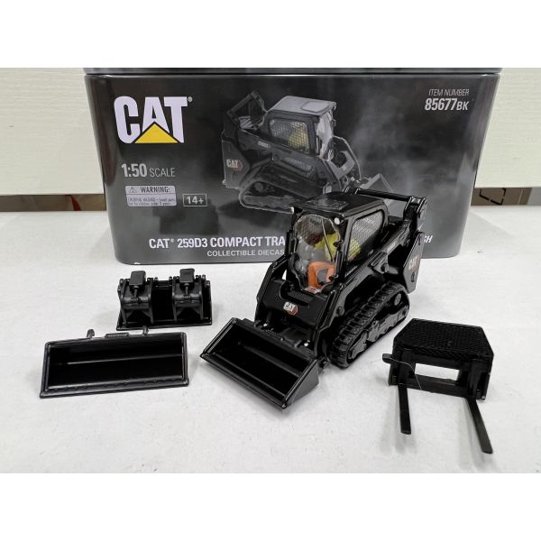 259D3 Skid Steer Loader Diecast Model 1/50 Scale Black 85677BK Collectible