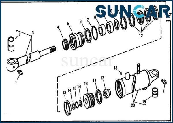 RE18951 Arm Cylinder Repair Seal Kit Excavator 690C John Deere Hydraulic Repair Kit