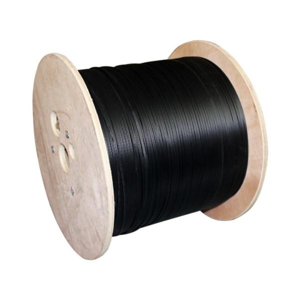 12 Fiber Outdoor Fiber Optic Drop Cable 9/125 SMF G657A1 LSZH ,1x steel wire messenger 2xFRP Member