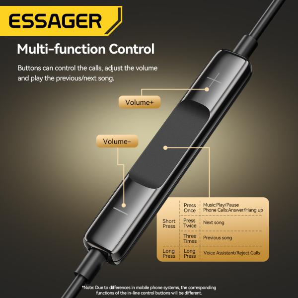 3.5mm Aux écouteurs HiFi câblés Canceller le bruit étanche avec MIC