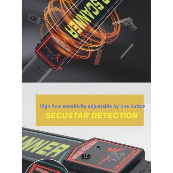 Vibration / Sound Alarm Hand Held Metal Detector Self Alibration With Belt / Charger