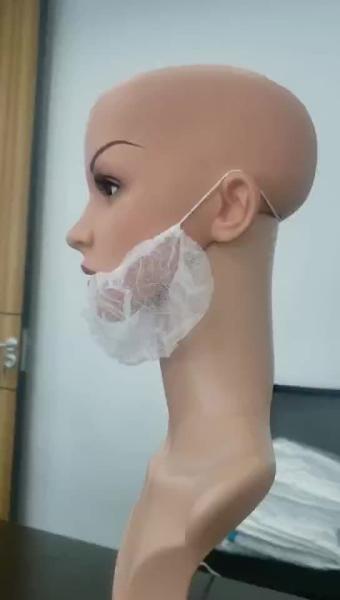 Manufacturer Disposable PP Nonwoven Beard Cover Beard Protecting Net Beard Guard Covers used in food industry health care