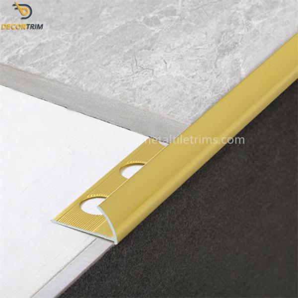 Ceramic Quarter Round Metal Tile Trims Aluminum Tile Edging Matt Gold