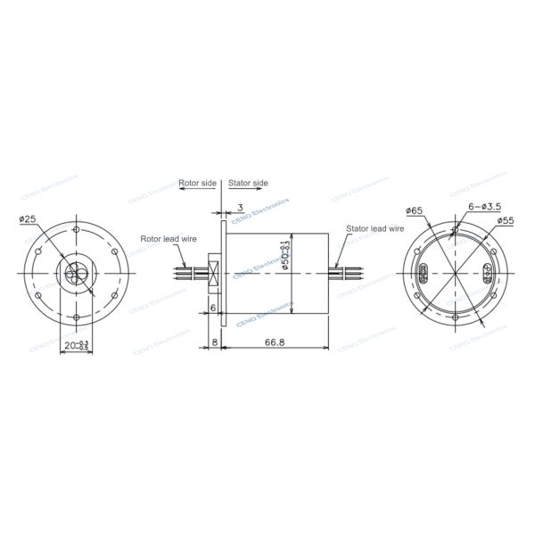 Pt100 Преобразователь давления высокоскоростные скользящие кольца 3000 оборотов в минуту электрический разъединитель