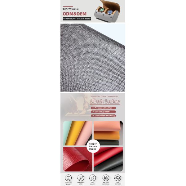 Pvc Matting Woven Grain Patterns Artificial Synthetic Leather for Decorate Chair Table Mat Packaging Box Faux Leather