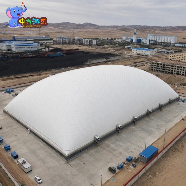 100m Clear-Span Air-Supported Urban Deep Excavation Shelter Tent with PVC Membrane for Dust Control & All-Weather Construction